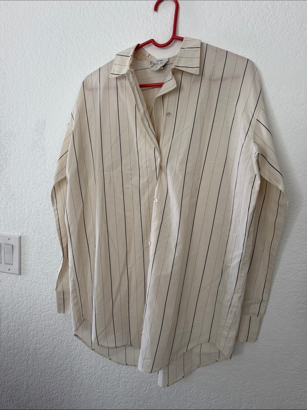 Women’s Cream Stripe Button-Down Shirt